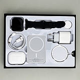 Набір 6 в 1 Розумний смарт-годинник + бездротові навушники + повербанк + заряджання Megabox Чорний, фото 3