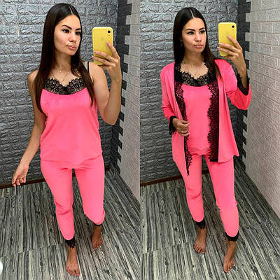 Велюрова піжама трійка РОЗМІР ТІЛЬКИ 40(S)