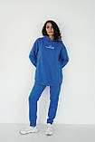 Синій спортивний костюм для вагітних та годуючих трикотаж трьохнитка S, фото 2