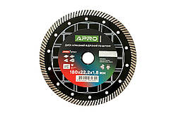 Диск алмазний Apro 180мм x 22-24% кераміка швидкий різ (830084)