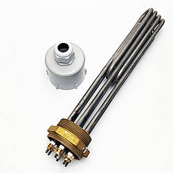 Блок тен 9,0кВт 220/380В нержавіючий, петлевий потрійний різьблення 2,0 дюйма для котлів, систем опалення. Kawai