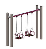 Гойдалка подвійна на ланцюгах Місто SiverSport TE431, фото 2