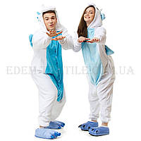 Костюм Кигуруми Единорог Бело Голубой с Крыльями, Рост 153-165 (M)