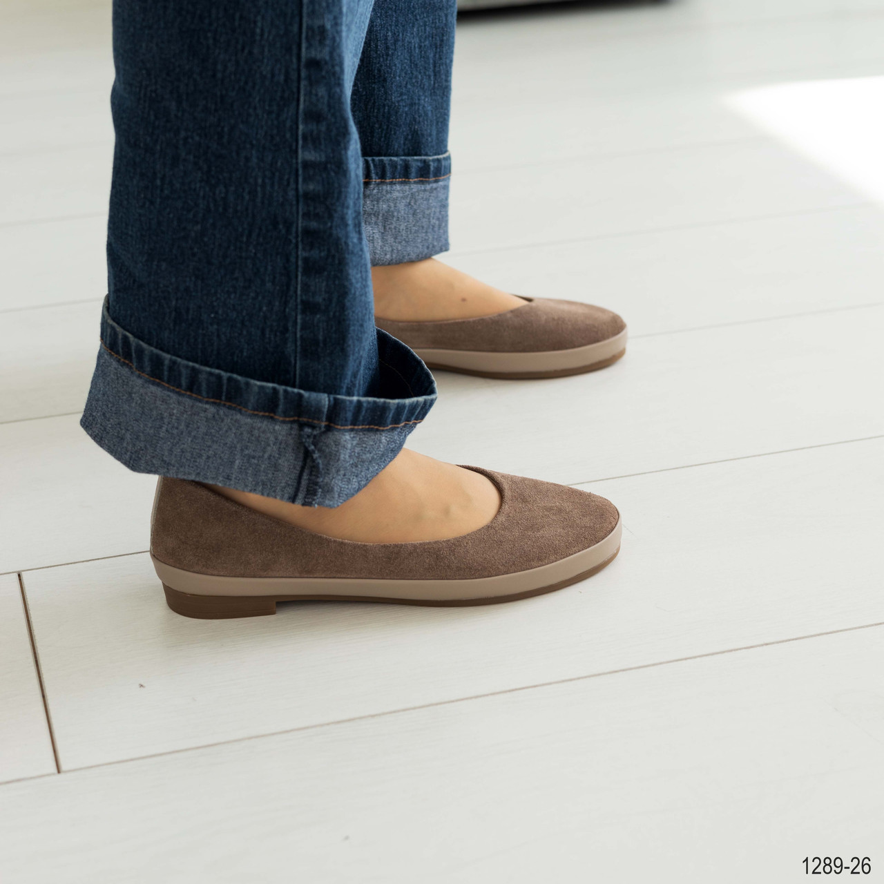 Балетки з натуральної замші колір капучино  36-41, фото 1