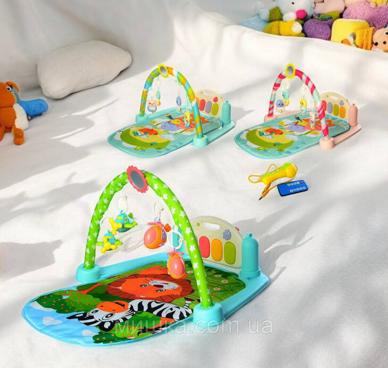 Розвиваючий килимок 720*440 мм для немовляти M 5472 ABC з піаніно, мікрофон, MP3, пульт управління, фото 1