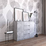 Комод на 4 шухляди та 2 двері з фасадами без ручок R-11, фото 4