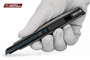 Ніж будівельний 9 мм металевий автофіксатор Woodpecker FD-709, фото 3