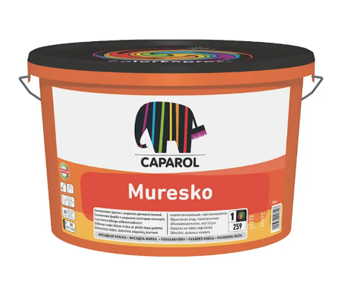 Фарба фасадна силіконова матова Caparol Muresko База 1, 2.5л, фото 1
