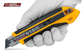 Ніж будівельний 18 мм автофіксатор Woodpecker FD-785, фото 3