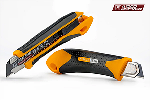 Ніж будівельний 18 мм автофіксатор Woodpecker FD-785, фото 4