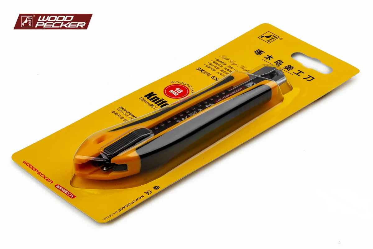 Ніж будівельний 18 мм автофіксатор Woodpecker FD-785