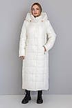 Стильне жіноче зимове пальто з капюшоном Агата бежевий, розміри 44-58, фото 4