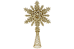 Верхівка на ялинку Сніжинка золота пластикова 25 см BonaDi