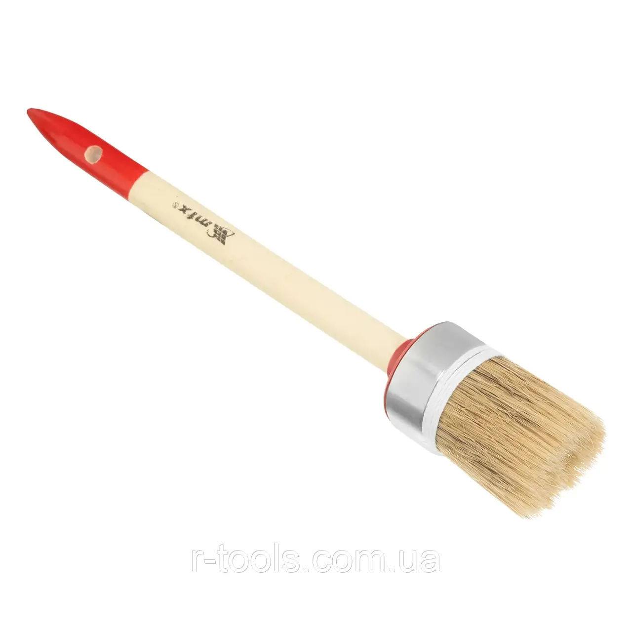 Пензель круглий Профі No8 (35 мм) натуральна щетина дерев'яна ручка MTX 820459