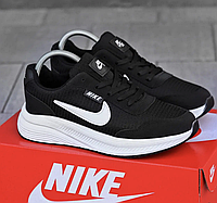 Кроссовки Мужские Nike Термо Осень Нейлоновые Черные, Кроссовки Термо Найк Осенние Эко Кожа + Нейлон стильные