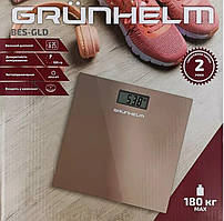 Ваги підлогові електронні GRUNHELM BES-GLD (золотисті), 180 кг, 28х28 см, з батареєю CR2032