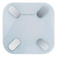 Фітнес-ваги підлогові електронні GRUNHELM BES-28BFS (білі), 180 кг, 30х30см