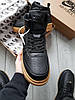 Чоловічі зимові кросівки Nike Air Force High Gore-Tex Black Brown Чорні Взуття Найк Аір Форс високі шкіра утеплені Єврозима ТЕРМО, фото 7