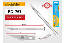 Ніж макетний скальпель Woodpecker FD-761, фото 2