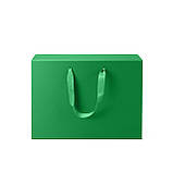 Коробка подарункова самозбірна на магнітах КЕЙС 33х24х10 см зелена, фото 4