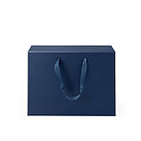 Коробка подарункова самозбірна на магнітах КЕЙС 33х24х10 см темно-синя, фото 4