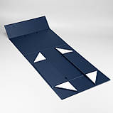 Коробка подарункова самозбірна на магнітах КЕЙС 33х24х10 см темно-синя, фото 9