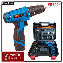 Дриль шурупокрут акумуляторний Edon KW CF-1201 2 АКБ 12 В 2 Ач Діаметр патрона макс 10 мм