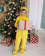 Детская пижама кигуруми Пикачу размер 110,120, 130, 140 см. Яркая пижама комбинезон для мальчиков.