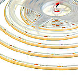 Світлодіодна стрічка COB 12 В тепла біла 256 LED/м IP20 Professional, фото 3