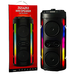 Безпровідна караоке колонка з мікрофоном та з RGB-підсвічуванням + сонячна панель Sing-e ZQS 4253 Чорний 38570