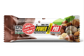 Протеїновий батончик без цукру POWER PRO горіх 60 г 32%