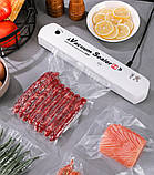 Вакууматор Vacuum Sealer побутовий вакуумний пакувальник продуктів Білий, фото 8