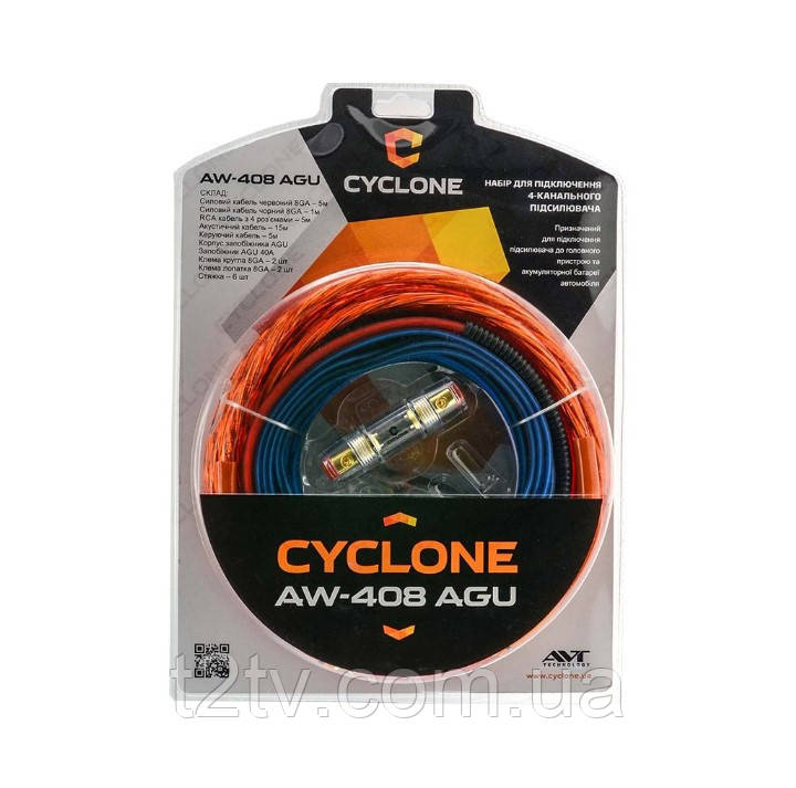 Набір для підключення підсилювача 4-канального CYCLONE AW-408 AGU, фото 1