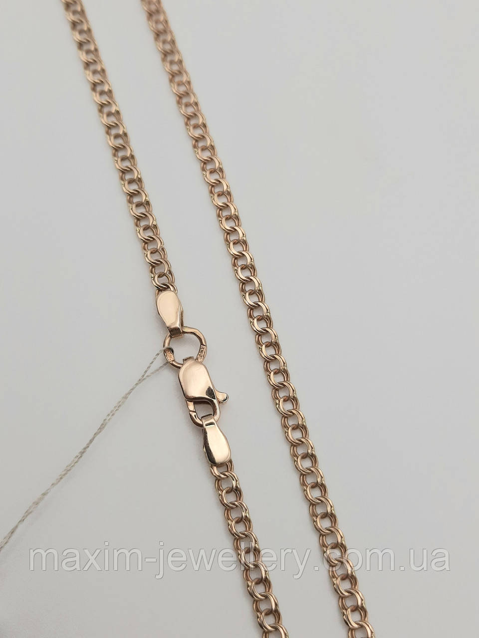 Ланцюжок "Бісмарк" (5мм) із червоного золота, фото 1