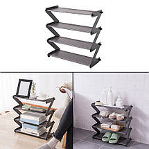Полиця стійка органайзер для взуття на 4 полиці Shoe Rack Amazin, YH8802-4 Коричневий (2742), фото 5