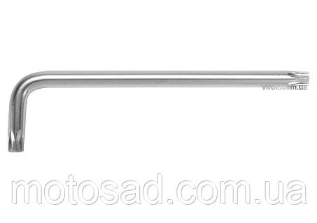 Ключ TORX SECURITY (с центр. отверстием) YATO Г-образный 2-сторонний, Cr-V, Т40, 26 х 124 мм [50] (YT-05520)