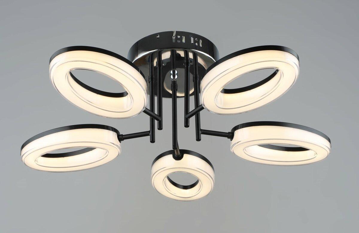 Люстра світлодіодна акрилова Sirius B YH1100/5 BK+CH. LED люстра модерн
