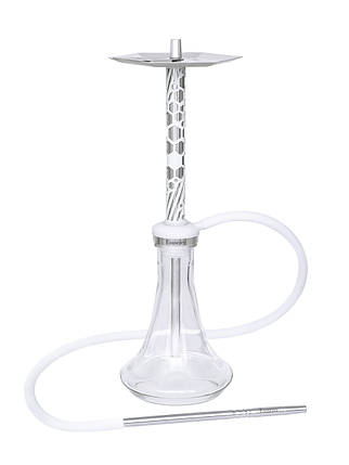 Елегантний кальян Embery MONO-H 4.0 "Silver-Snow" висотою 60 см, фото 1
