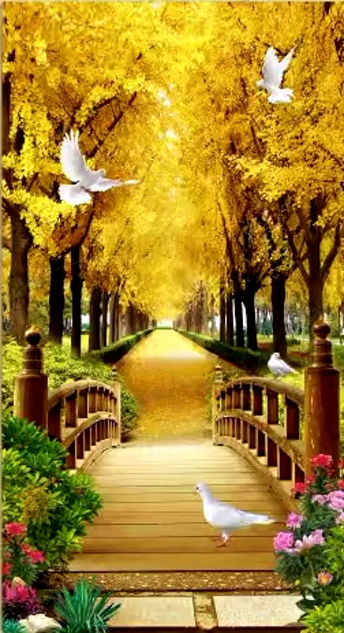 Набір для вишивання хрестиком Блакитні в парку розмір картини 79*50см (Розмір картини 70,5*40см ), фото 1