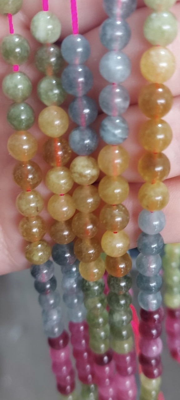 Кварц Мікс 6 мм приерно 56 бусинок