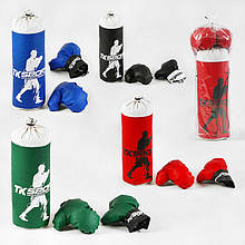 Дитяча груша для боксу підвісна Full contact Б44144 Маленька, 4 кольори, висота 42 см, з рукавичками