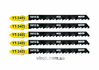 Полотно для електролобзика (дерево) YATO: 6TPI, L = 100 мм. Уп. 5 шт. YT-3405