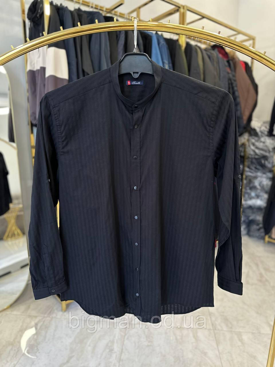 Чоловіча хб сорочка Tonelli 1617 (батал) 2-5XL чорна