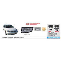 Фари дод.модель Mitsubishi Lancer 2005-07/MB-602-LED/HB4(9006)-12V51W+Led-3W/2в1/ел. дріт