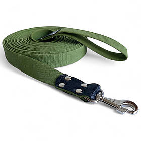 Повідець брезентовий для собаки. Брезентовий повідець 10 метрів, 35 мм