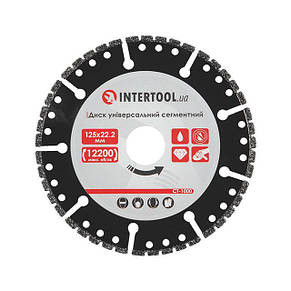 Диск алмазний універсальний сегментний 125**22.2 на кутову шліфувальну машину INTERTOOL CT-1000, фото 1