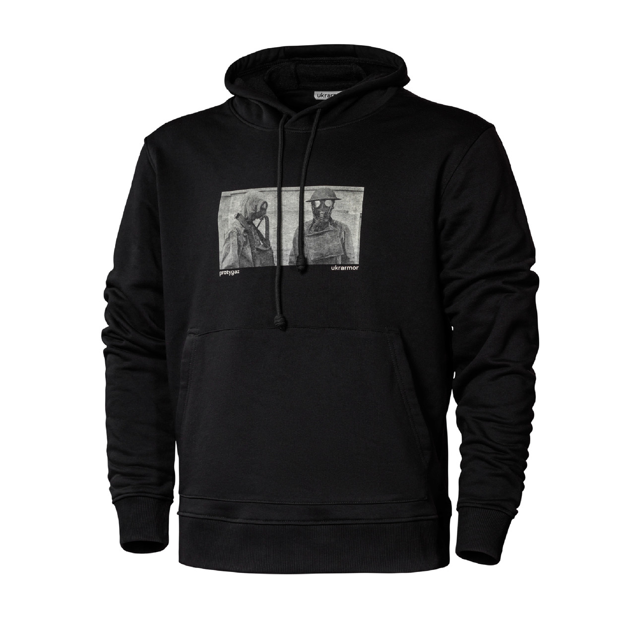 Худі М1 Mono колекція Gasmask Grins. Cotton and polyester. Чорний. Розмір L