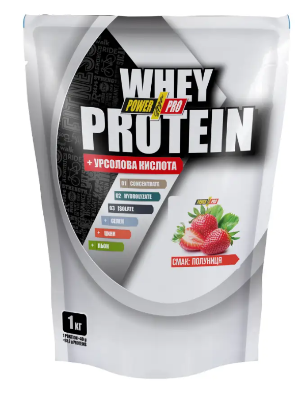Протеїн POWER PRO Whey Protein КЛУБНИКА 1000 г, фото 1