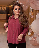 Стильна жіноча батальна блузка-сорочка в діловому стилі (р.56-60). Арт-1003/11, фото 5