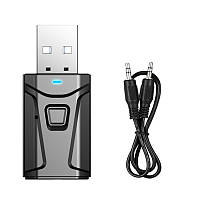 USB ЮСБ Блютуз Bluetooth 5.0 для ноутбука, ПК, телевізора - передавач і приймач, AUX адаптер